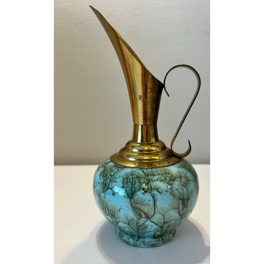 Vintage Delft Holland Hand Painted Pitcher Vase Mid Century